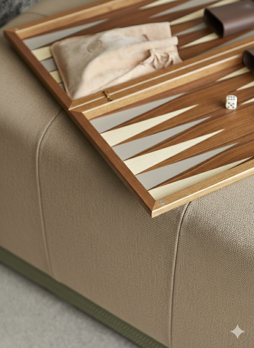 Interior design detail showing natural materials and warm textures